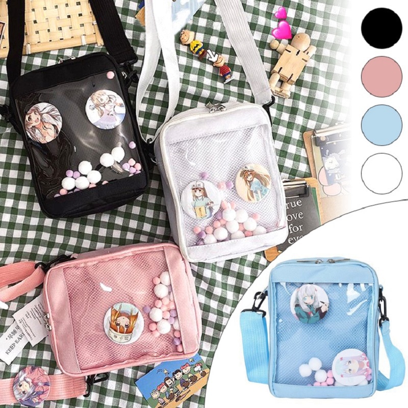 ita bag world Harajuku Kawaii Transparent bag Mini Messenger Japanese Sweet Lolita Shoulder Ita Bag Anime Cosplay Canvas Badge