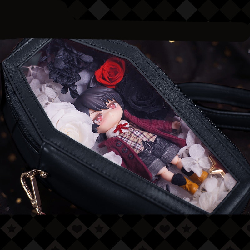 ita bag world Gothic Banpaia Vampire Coffin Transparent Ita Bag OB11 Bjd Nendoroid Doll Lolita Girl Kawaii Storage
