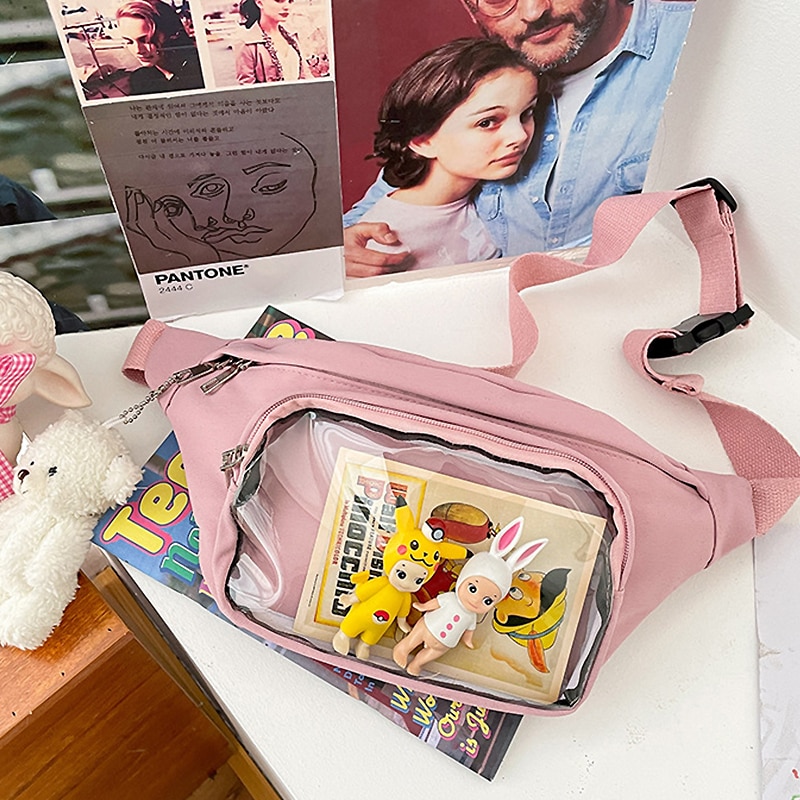 Ita Bag Ladies Crossbody Chest Bag Transparent Pocket Display Anime Pins Dolls Black Pink Kawaii Itabag 6 - Ita Bag World