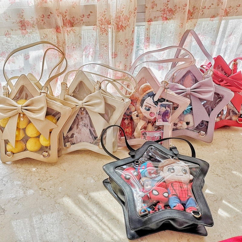 Japanese JK Uniform Lolita Five Pointed Star Transparent Itabag Shoulder Bag Harajuku Handbag Cosplay Backpack Multifunction 5 - Ita Bag World