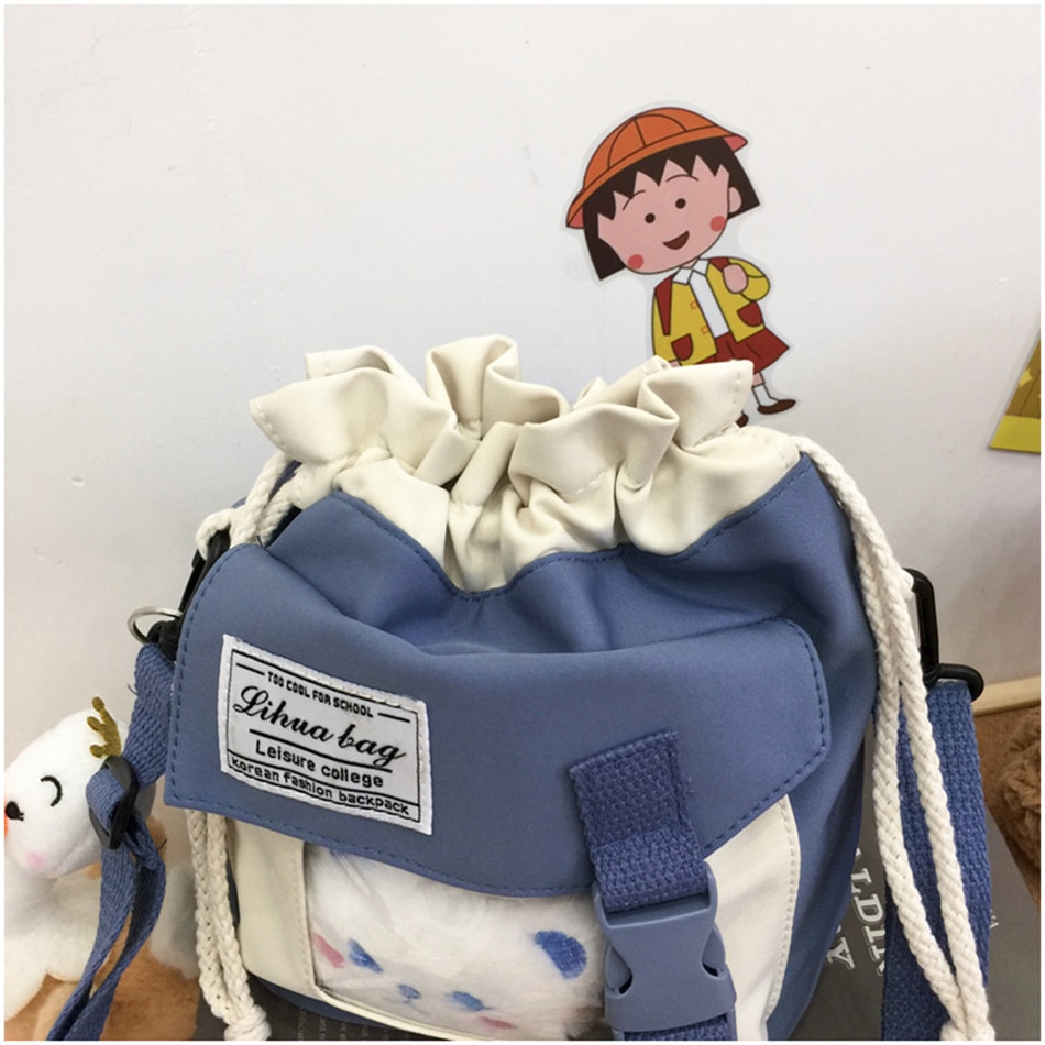 Ita Bag Shoulder Bag - Nylon Women Satchel Lovely Cartoon Girl Bucket Bags