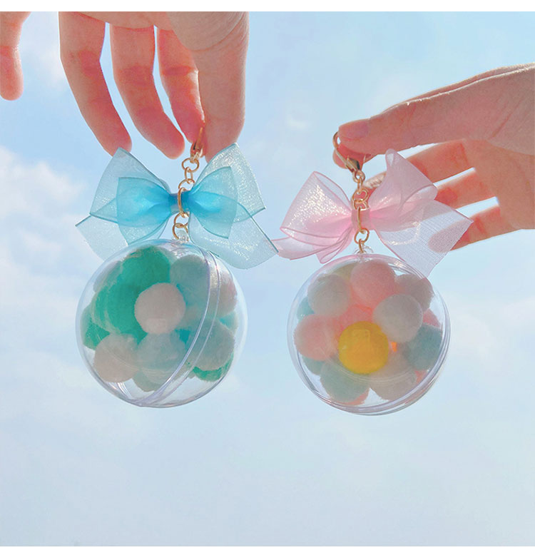 Coloful Plush Ball Mini Backpack Keychain Ita Bag Accessories Keyring Pendant Sakura Hanger for Bags Candy Colors Cute Balls