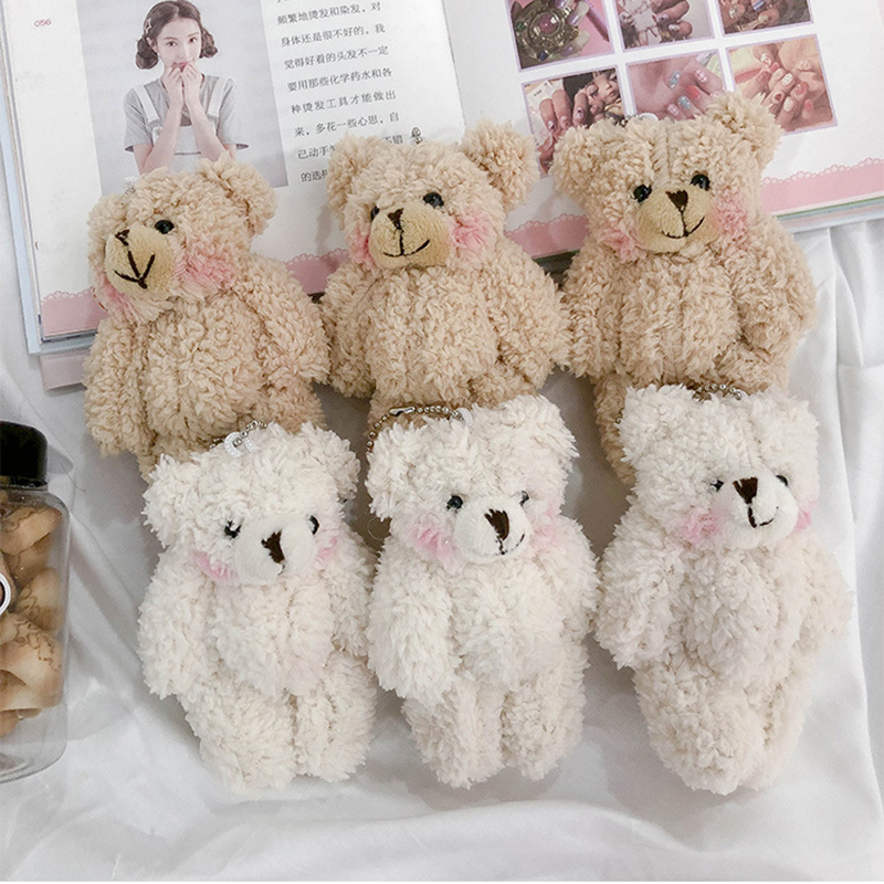 Trendy Fashion Lovely Cute Plush Doll Bear Keychain Animal Rabbit Bag Charms Pendant Toy Car Keyring Jewelry Party Gift Trinket